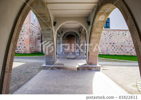 Beautiful old arched stone bridge. Ancient architecture, view from below. Beautiful old arched stone bridge. Ancient architecture, view from below. 83822611