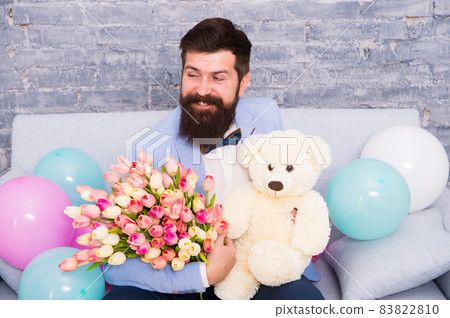 More than words. Womens day. Flower bouquet for March 8.  83822810