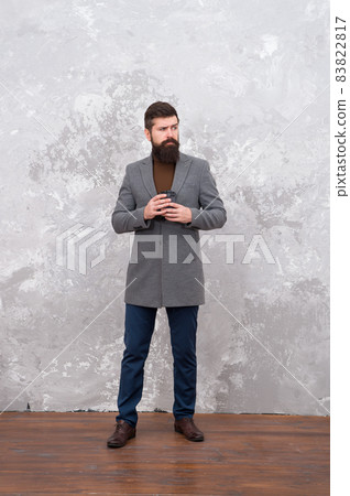 Male fashion model. Mature businessman drink coffee Male fashion model. Mature businessman drink coffee 83822817