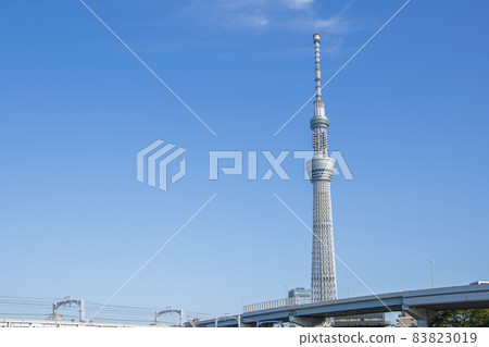 Tokyo Sky Tree in blue sky Tokyo Sky Tree in blue sky 83823019