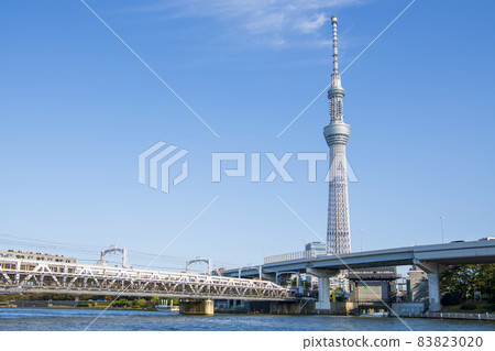 Tokyo Sky Tree in blue sky Tokyo Sky Tree in blue sky 83823020