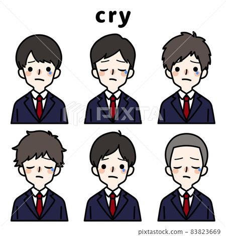 Person illustration set _ high school boy _ cry Person illustration set _ high school boy _ cry 83823669