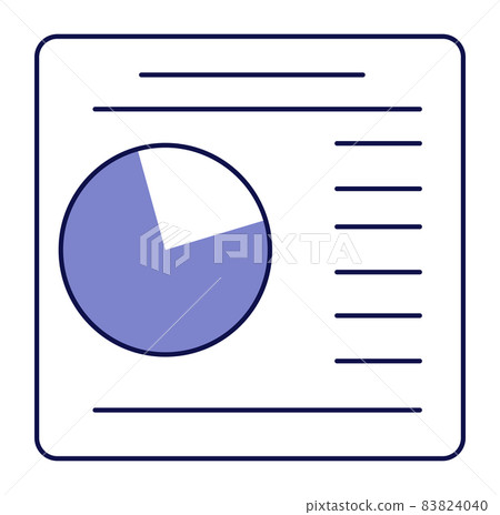 Text frame with pie chart. Data statictics icon Text frame with pie chart. Data statictics icon 83824040