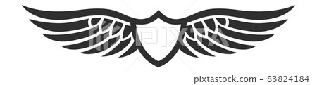 Eagle wings emblem. Retro label. Air flight sign Eagle wings emblem. Retro label. Air flight sign 83824184