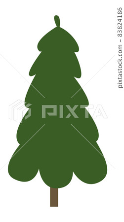 Pine icon. Conifer fir tree in cute hand drawn style Pine icon. Conifer fir tree in cute hand drawn style 83824186