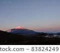 Red Fuji in the early autumn morning from the Yamanakako panorama stand 83824249