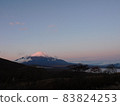 Red Fuji in the early autumn morning from the Yamanakako panorama stand 83824253