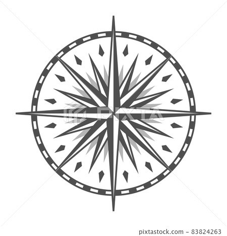 Compass star symbol. Vintage world orientation sign 83824263