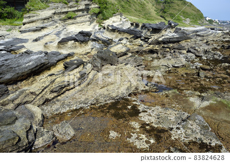 Rocky shore Seaside environment with tide 83824628