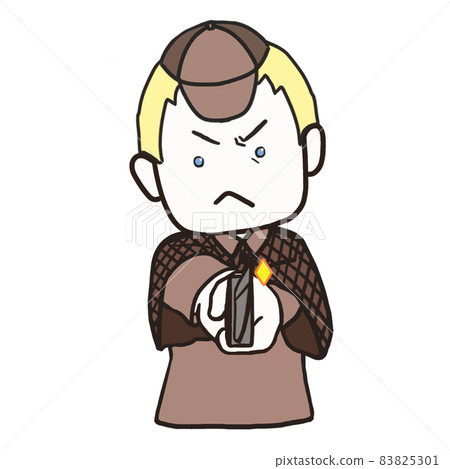 Middle-aged detective holding a kitchen knife (male 3) Middle-aged detective holding a kitchen knife (male 3) 83825301