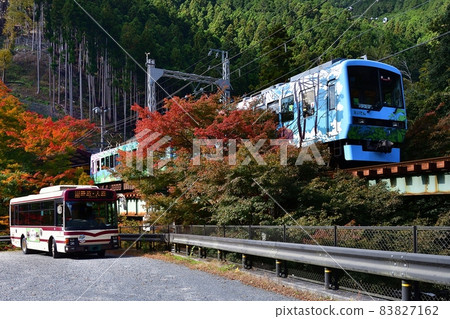 Railroad Train Eizan Electric Railway Kyoto Bus Autumn Leaves Kurama Kyoto Kibune Kibuneguchi Autumn Eizan Aiden Eiden Rakuhoku 83827162