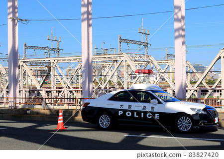 Police car rotating light car Police car rotating light car 83827420