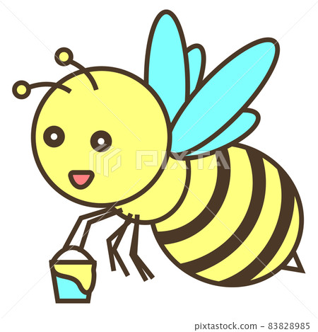 Simple and cute illustration of bees carrying honey 83828985