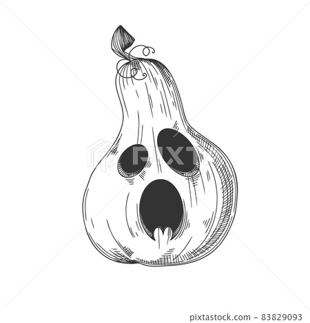 Pumpkin with perepuganym face. Halloween pumpkin. Happy Halloween Vector 83829093