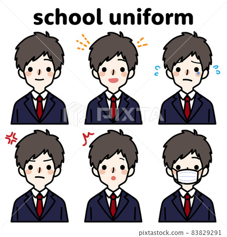 人物插畫_高中男生表情套裝 人物插畫_高中男生表情套裝 83829291