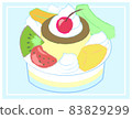 Pudding a la mode hand-drawn style illustration with background 83829299