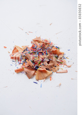 Colorful shavings of colored pencils 83830832