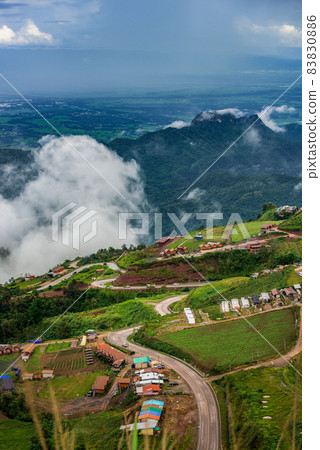 Nature Lighting Road in fog between road go to Phu Tabberk 83830886