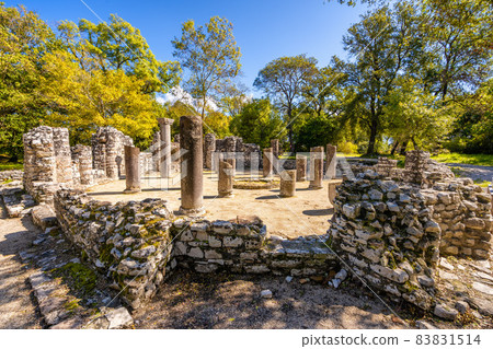 Famous Roman settlement located in archaeological city of Butrint in Albania 83831514