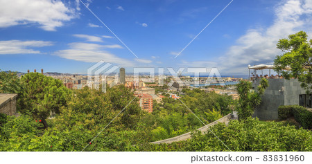 Panoramic view over Barcelona from Olympic area Panoramic view over Barcelona from Olympic area 83831960