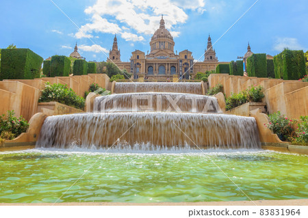 View to the MNAC area in Barcelona View to the MNAC area in Barcelona 83831964
