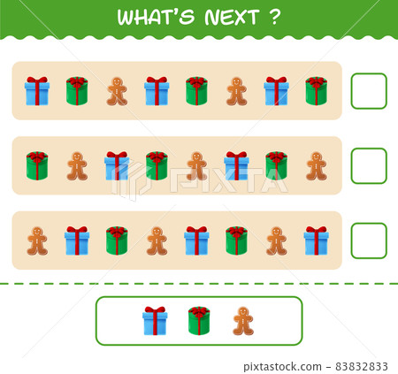 What's comes next educational game of cartoon christmas. Find the regularity and continue the row task. Educational game for pre shool years kids and toddlers What's comes next educational game of cartoon christmas. Find the regularity and continue the row task. Educational game for pre shool years kids and toddlers 83832833