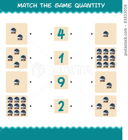 Match the same quantity of glass snow ball. Counting game. Educational game for pre shool years kids and toddlers 83833059