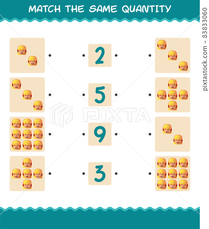 Match the same quantity of girls. Counting game. Educational game for pre shool years kids and toddlers 83833060