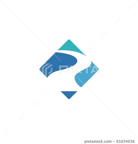 River icon logo flat design template River icon logo flat design template 83834036