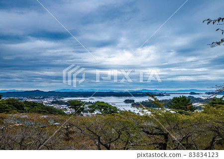 Three views of Japan Matsushima Superb view from the westbound Matsu Park 83834123