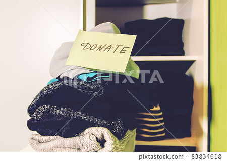 Home wardrobe with different clothes Home wardrobe with different clothes 83834618