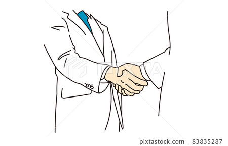 Up the hand of a businessman who shakes hands 83835287