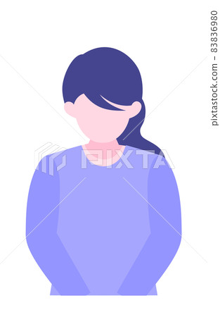 Casual female upper body illustration bow 83836980