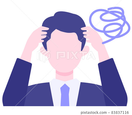 Illustration of the upper body of a man in a suit 83837116