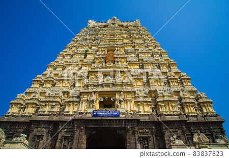 The exterior of the Ekambareswarar (Ekambaranathar) Temple building. The exterior of the Ekambareswarar (Ekambaranathar) Temple building. 83837823