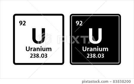 Uranium symbol. Chemical element of the periodic table. Vector stock illustration Uranium symbol. Chemical element of the periodic table. Vector stock illustration 83838200
