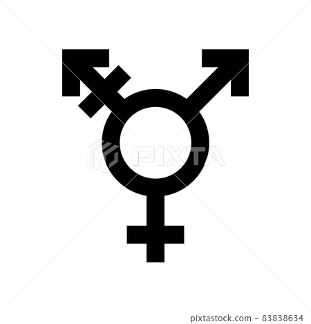 Transgender symbol isolated on white. Trans gender 83838634