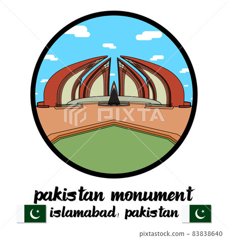 Circle Icon Pakistan Monument. Vector illustration Circle Icon Pakistan Monument. Vector illustration 83838640