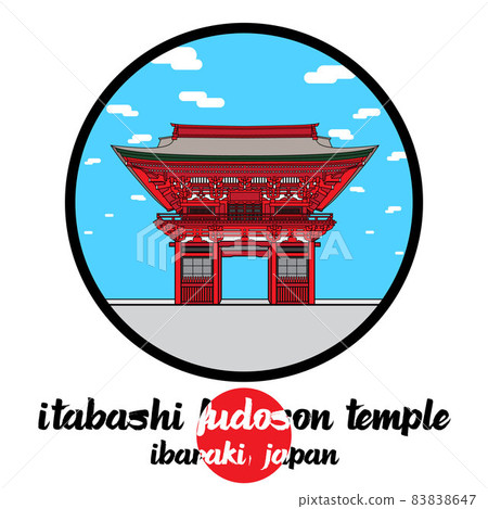 Circle Icon Itabashi Fudoson Temple. Vector illustration Circle Icon Itabashi Fudoson Temple. Vector illustration 83838647