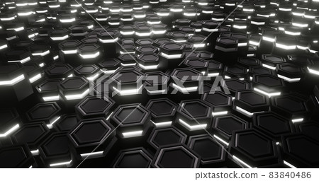 Black and White. Hexagon abstract background. hexagonal structure 3d illustration Black and White. Hexagon abstract background. hexagonal structure 3d illustration 83840486