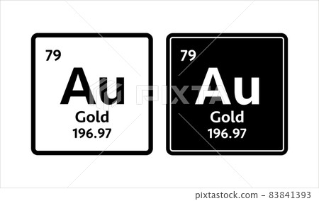 Gold symbol. Chemical element of the periodic table. Vector stock illustration 83841393
