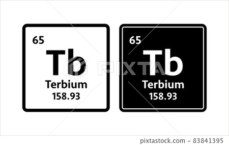 Terbium symbol. Chemical element of the periodic table. Vector stock illustration. 83841395