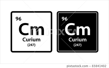 Curium symbol. Chemical element of the periodic table. Vector stock illustration. Curium symbol. Chemical element of the periodic table. Vector stock illustration. 83841402