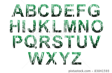 Grunge alphabet.Green gradient uppercase letters. Grunge alphabet.Green gradient uppercase letters. 83841593