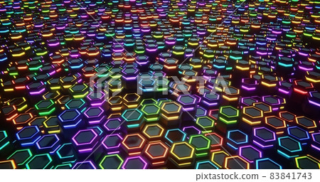 Multicolored. Hexagon abstract background. hexagonal structure 3d illustration Multicolored. Hexagon abstract background. hexagonal structure 3d illustration 83841743