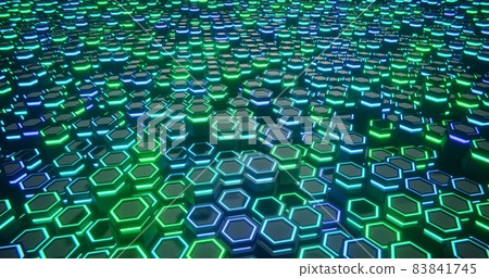 Blue and Green. Hexagon abstract background. hexagonal structure 3d illustration Blue and Green. Hexagon abstract background. hexagonal structure 3d illustration 83841745
