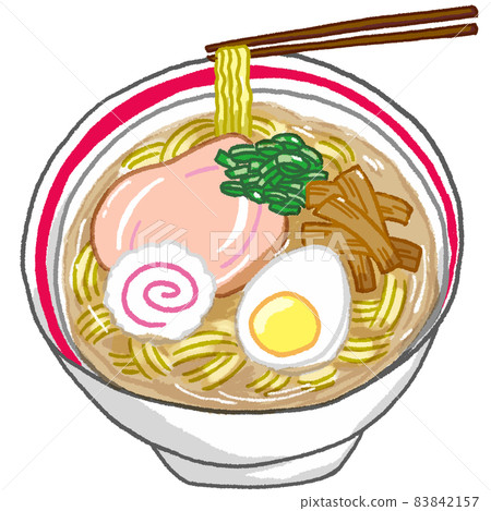 用筷子挑起麵條_醬油拉麵 83842157