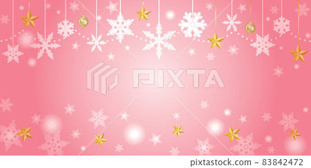聖誕星和雪花背景圖 83842472
