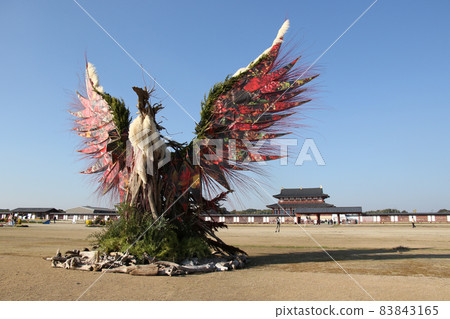 2 from the right toward the Mitsuki Umashi Festival 2 held at the Heijo Palace site where Blue Impulse flew over 83843165