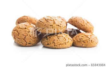 Amaretti biscuits. Sweet italian almond cookies. 83843984